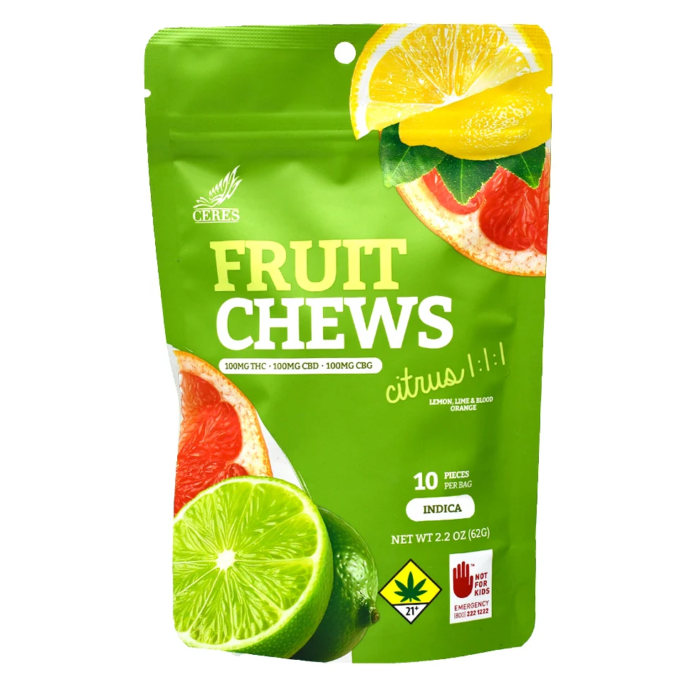 Photograph of product: Citrus 1:1:1 CBD|CBG Oui'd Fruit Chews 10-Pack | 300mg