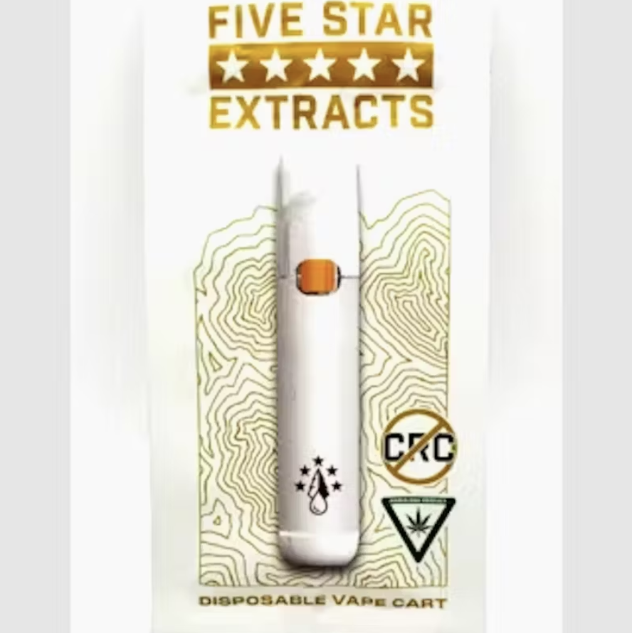 Photograph of product: Five Star Extracts Live Resin All-in-One Vape - Sunshine #4 Nug Run Sugar Sauce