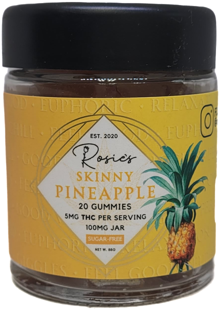 Photograph of Product: Sugar-Free Pineapple Gummies | 100mg THC | Rosie's Confections
