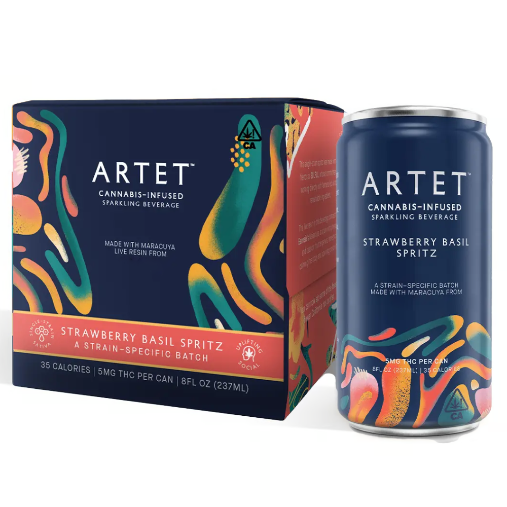 Photograph of product: Sparkling Beverage | Artet | Strawberry Basil Spritz [4pk]