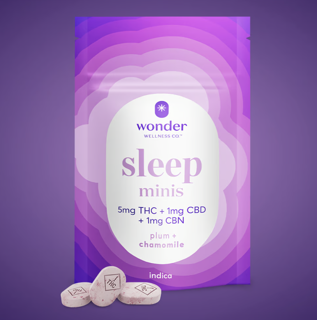 Photograph of product: Sleep 5:1:1 Minis | 5mg/1mg/1mg Plum + Chamomile Troches | 40pk