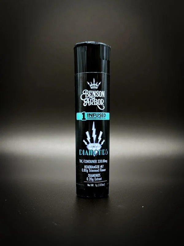 Photograph of product: Benson Arbor - Razz Boogie Breath Diamond-Infused Pre-Roll 2pk (H)