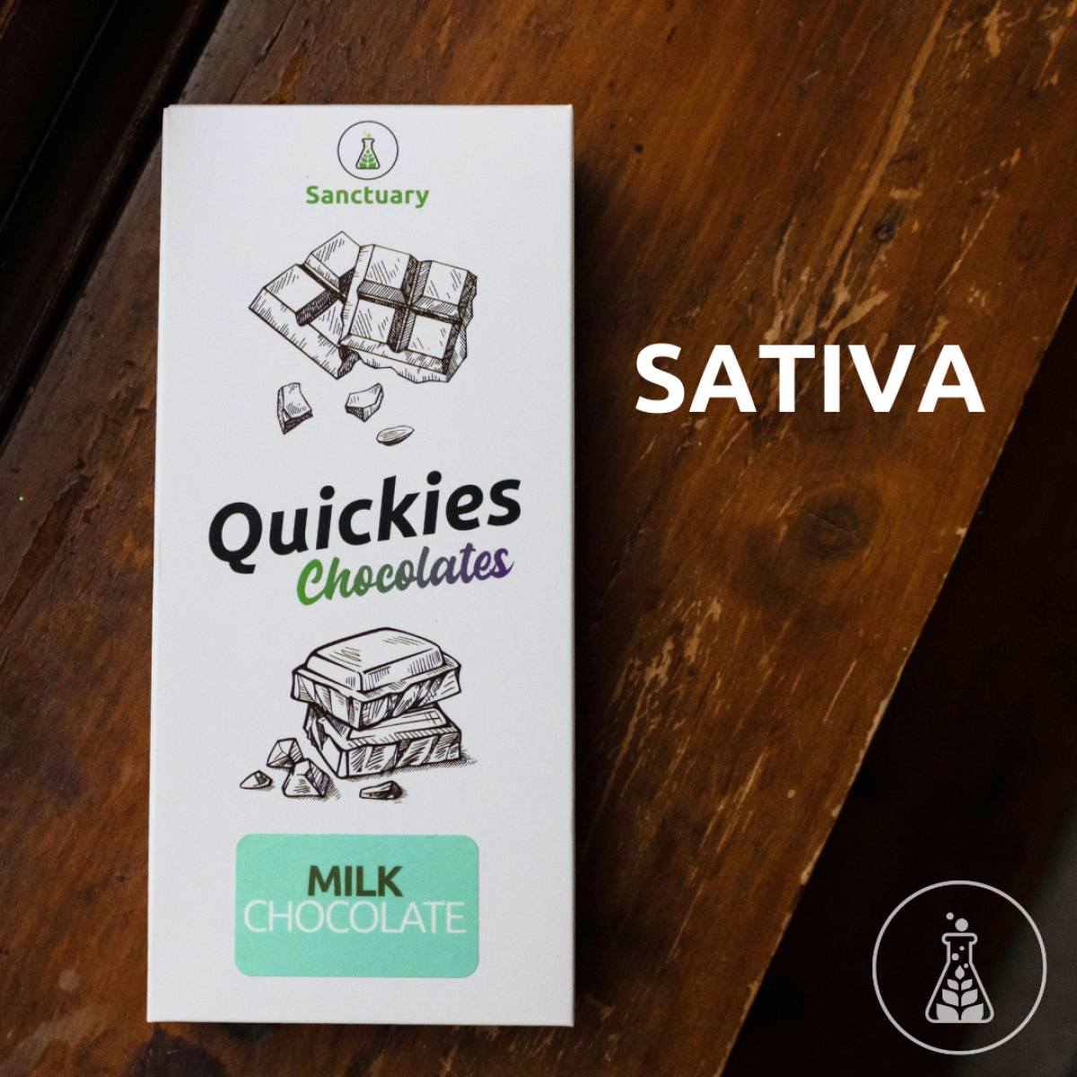 Photograph of product: Full Spectrum Quickies Milk Chocolate Bar 100mg | 20PK
