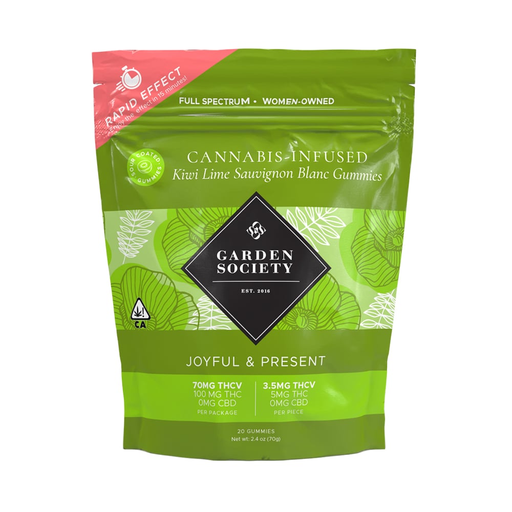 Photograph of product: 1:1 THCV Kiwi Lime Sauvignon Blanc [20pk] (100mg THC/100mg THCV)