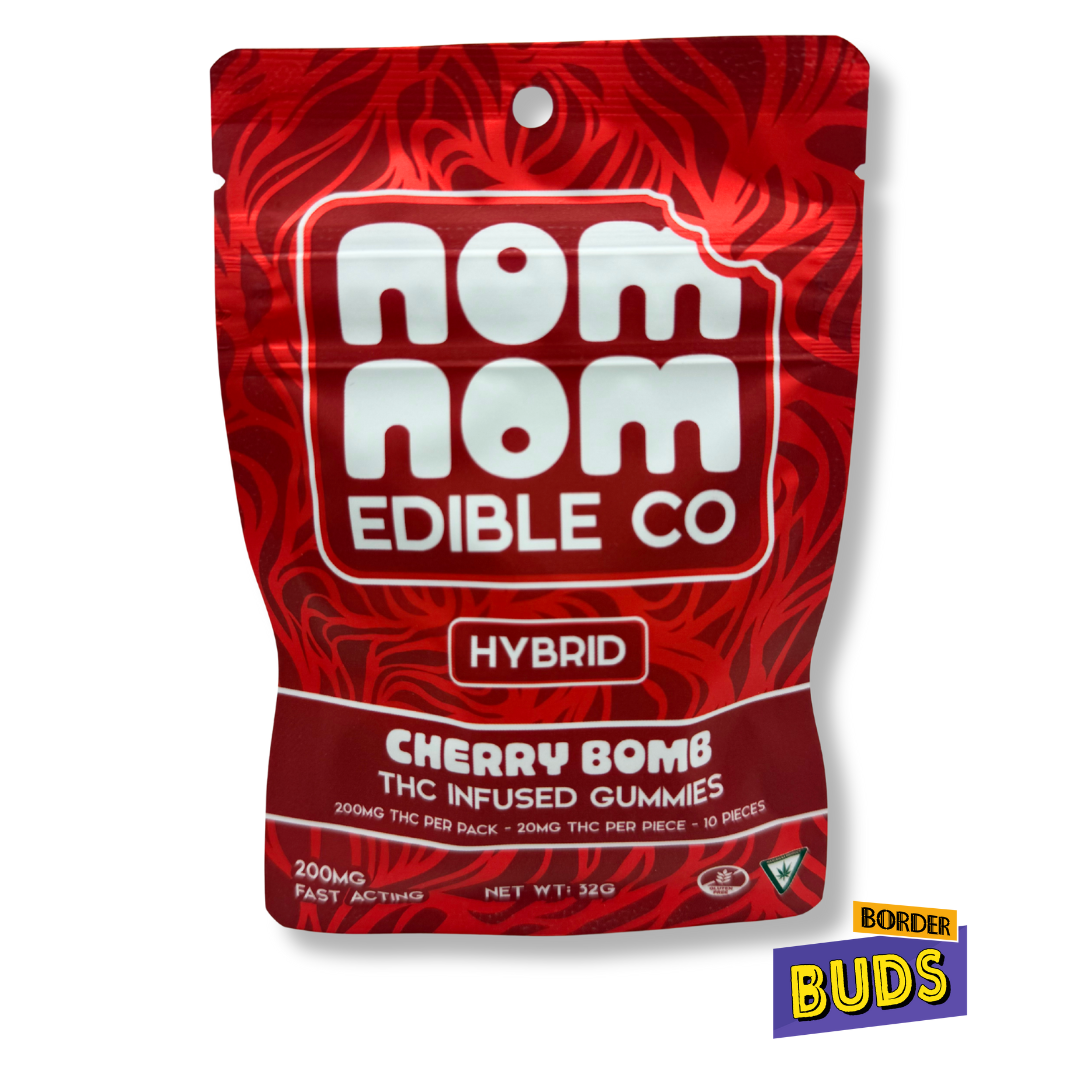 Photograph of product: Cherry Bomb | Nom Nom | 200mg | Gummies