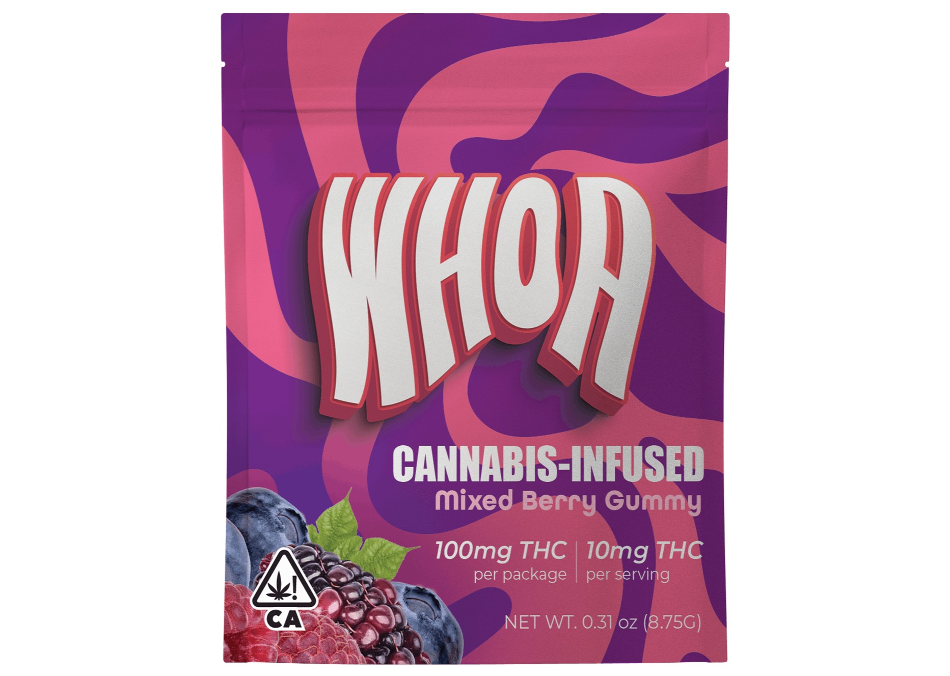 Photograph of product: WHOA - Mixed Berry 100mg Gummy Single