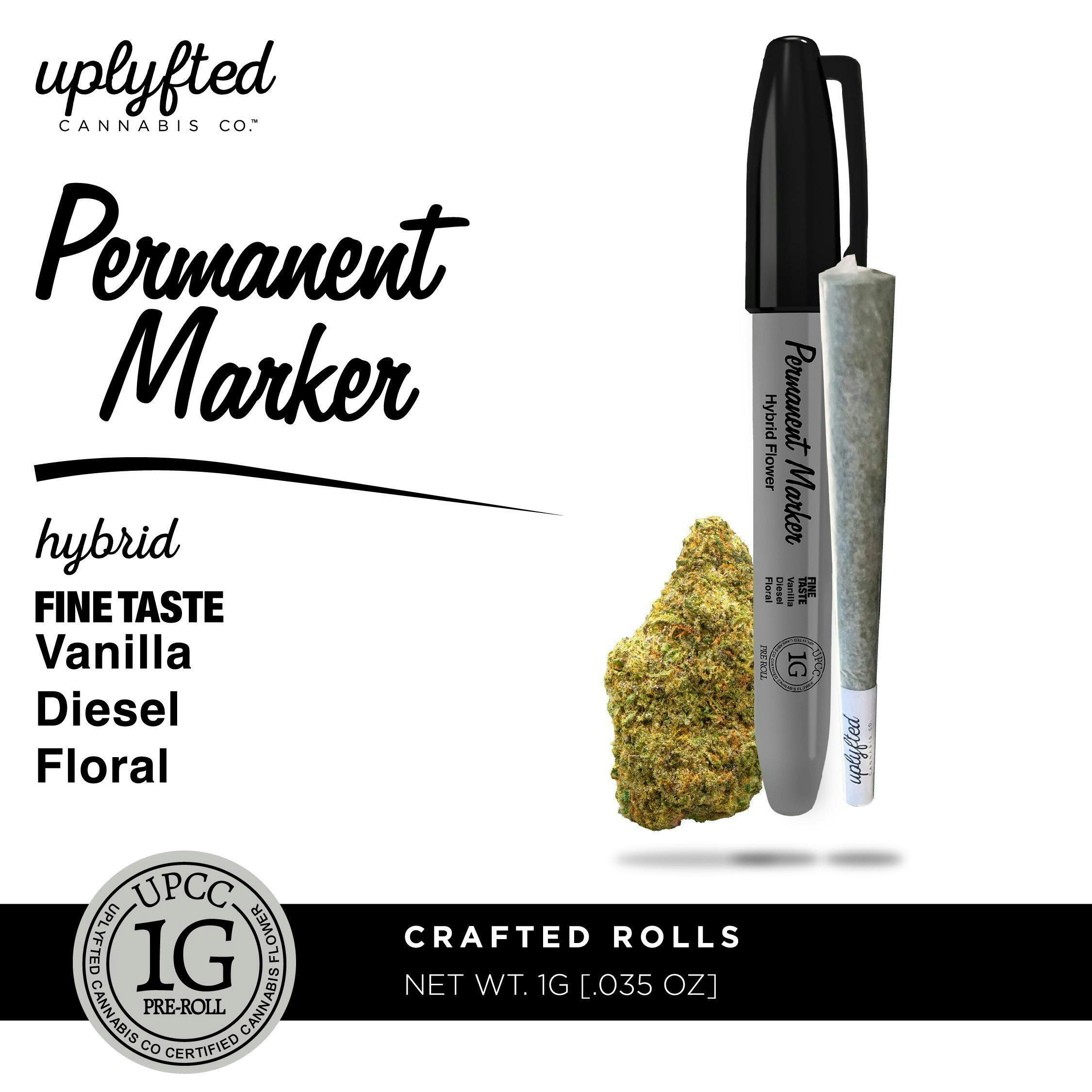 Photograph of product: Uplyfted | 1g Pre-Roll | Permanent Marker (Hybrid)