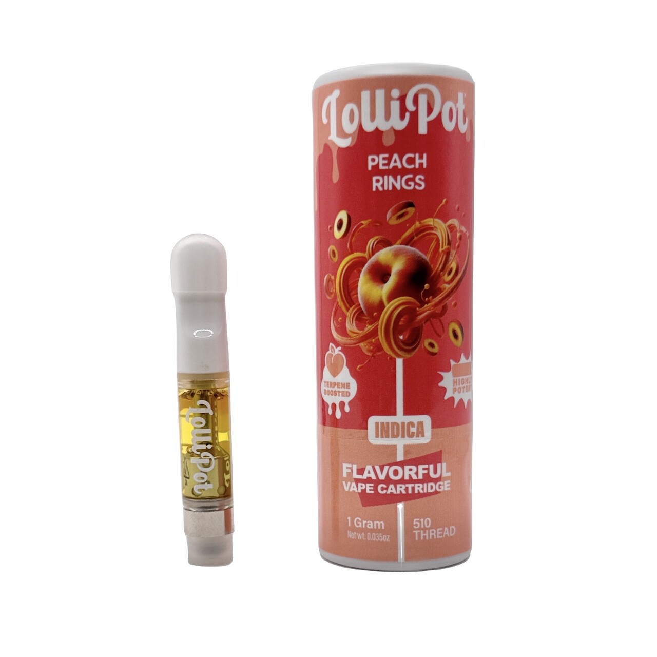 Photograph of product: PEACH RINGS CARTRIDGE 1G