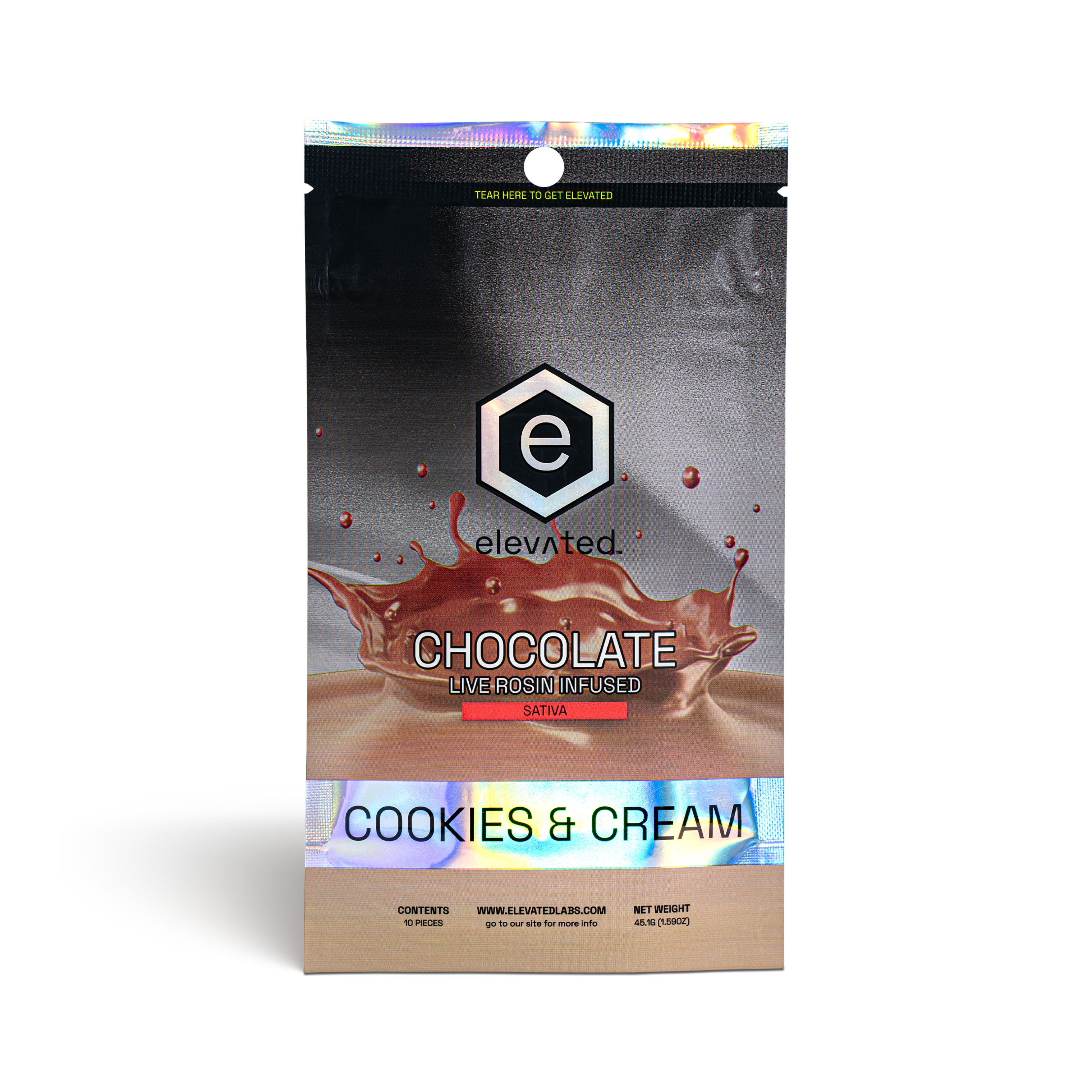 Photograph of product: Cookies & Cream Chocolate Rosin Bar - 100mg