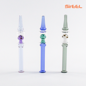 Photograph of product: SirEEL | Glass Mushroom Nector Straw- Purple