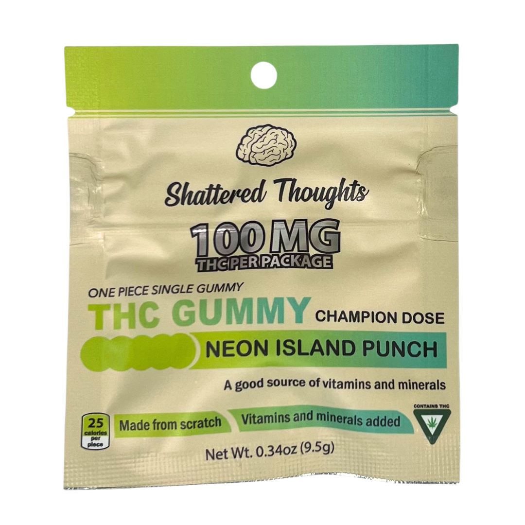 Photograph of product: Shattered Thoughts - Single - Neon Island Punch (100mg)