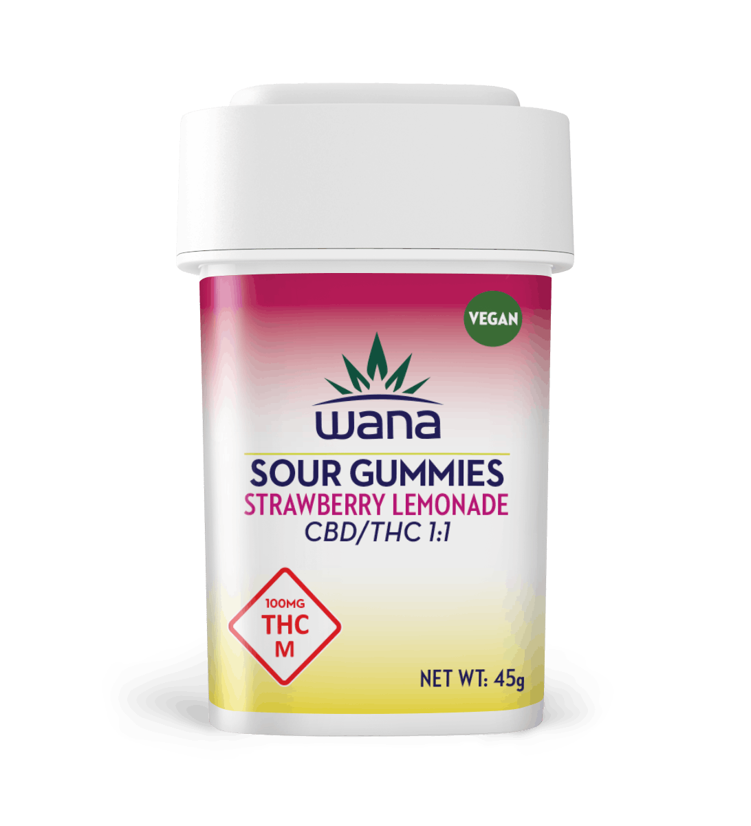 Photograph of product: Sour Strawberry Lemonade 1:1 | Edibles | 100mg