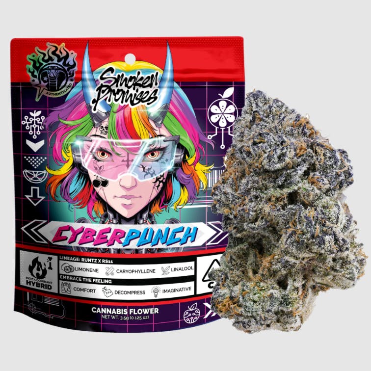 Photograph of product: CYBERPUNCH 3.5G - HYBRID - SMOKEN PROMISES