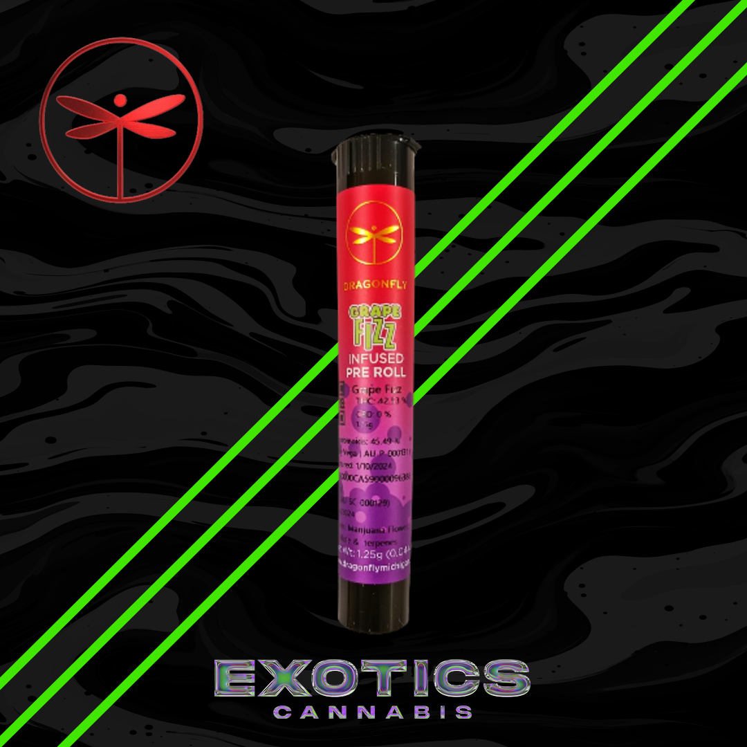 Photograph of product: Dragonfly - Grape Fizz Infused Pre-roll (10/$17.49)