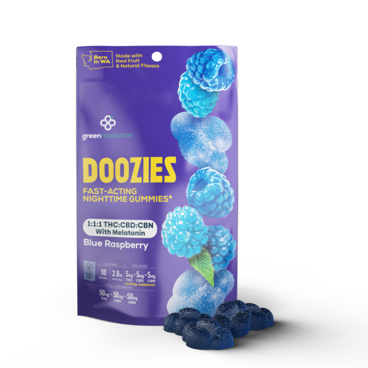 Photograph of product: 10pk Nano Doozies Blue Raspberry 1:1:1 Nighttime gr