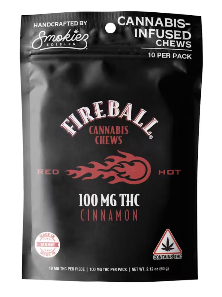 Photograph of product: Smokiez Fireball Whiskey Gummie 100mg