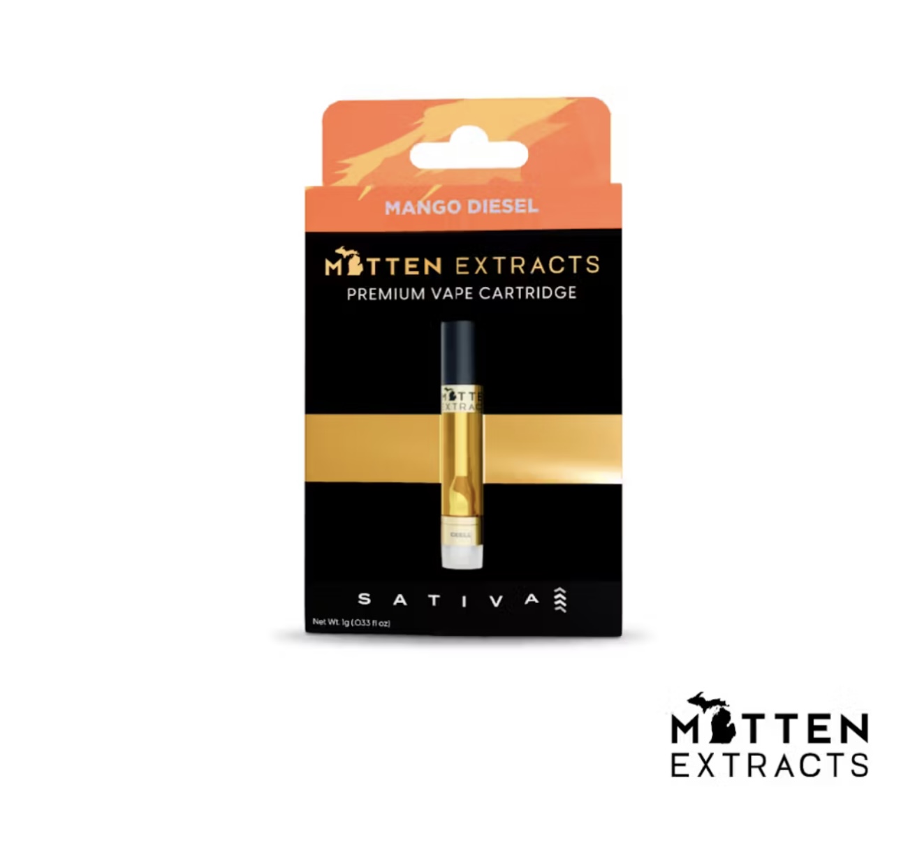 Photograph of product: AU Mitten: Mango Diesel 1g Cart (S)