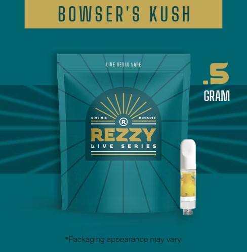 Photograph of product: Bowser's Kush Live Resin Cartridge | 0.5g - Rezzy