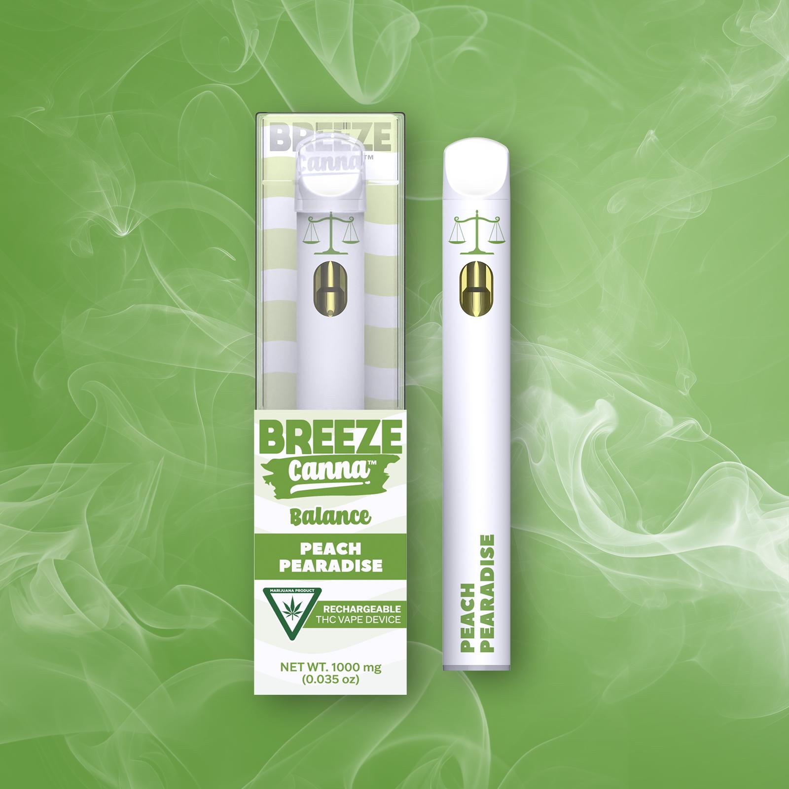 Photograph of product: Peach Pearadise 3:1 1g All in One Pen by Breeze Canna