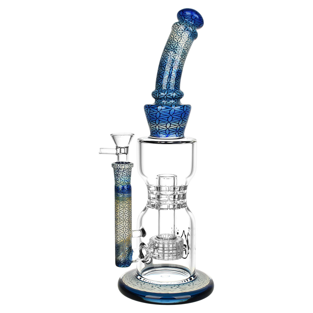 Photograph of product: Pulsar Flower of Life Water Pipe - Blue