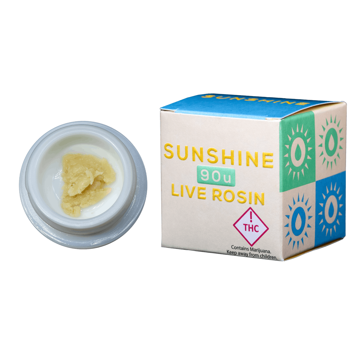 Photograph of product: MED: Sunshine Extracts Mimosa 90+120 Live Rosin