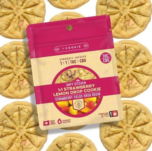 Photograph of product: Happy Kitchen - 1:1 TH-oui-CBG Strawberry Lemon Drop Hybrid Cookie