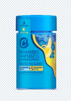 Photograph of product: BLUEBERRY & BANANA - COOKIES - 10PK ROSIN GUMMIES