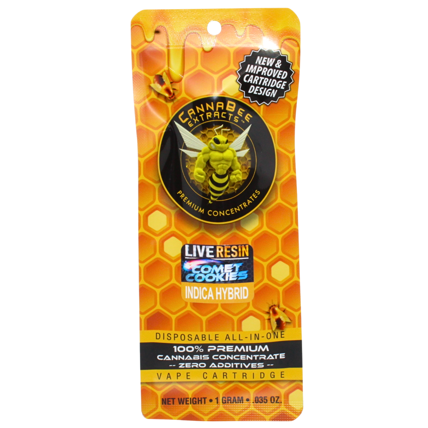 Photograph of product: CANNABEE EXTRACTS COMET COOKIES LIVE RESIN DISPOSABLE VAPE REC