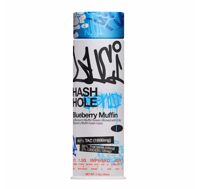 Photograph of Product: Pre-Rolls | Luci | Infused Hash Hole Blueberry Muffin 1.3g | Indica