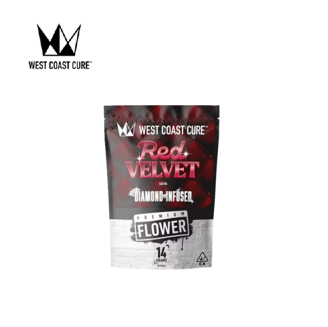 Photograph of product: RED VELVET 14G DIAMOND INFUSED PREMIUM FLOWER