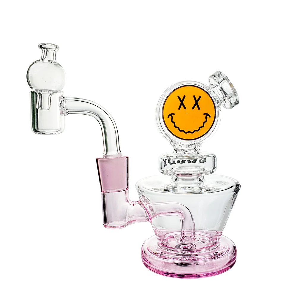 Photograph of product: Goody Glass - Big Face Mini Rig 4-Piece Kit - Pink
