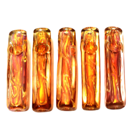 Photograph of product: 4" Gold Fumed - Flat - Heavy Duty Glass Hand Pipe