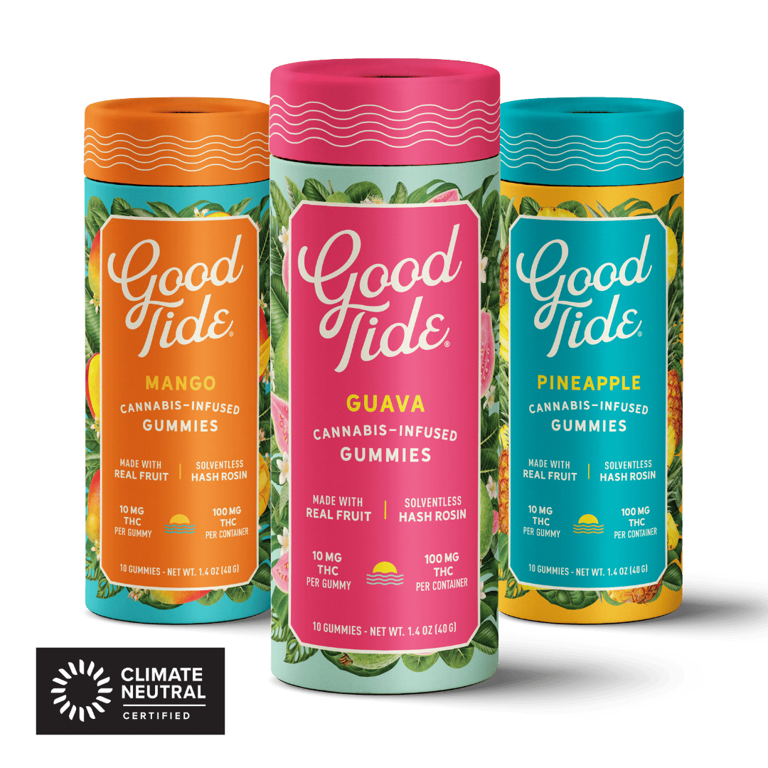 Photograph of product: Good Tide - Edibles - Solventless Hash Rosin Gummies - Guava - 100MG