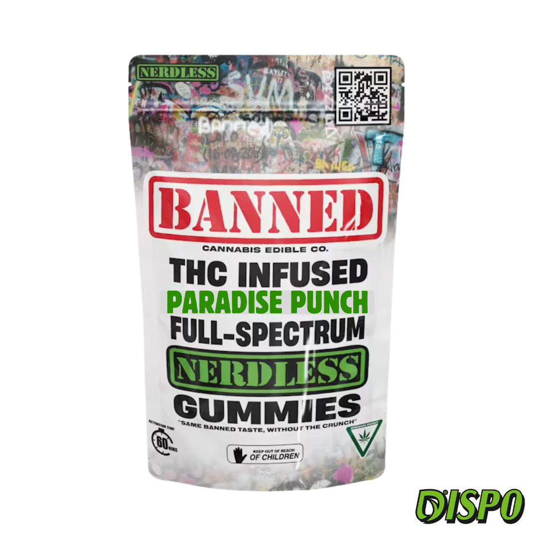 Photograph of product: Banned: Singles - Paradise Punch Nerdless 200mg Gummy
