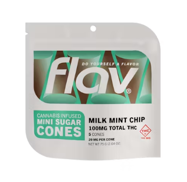 Photograph of product: Milk Mint Chip Chocolate Mini Cones 5pk (100mg)