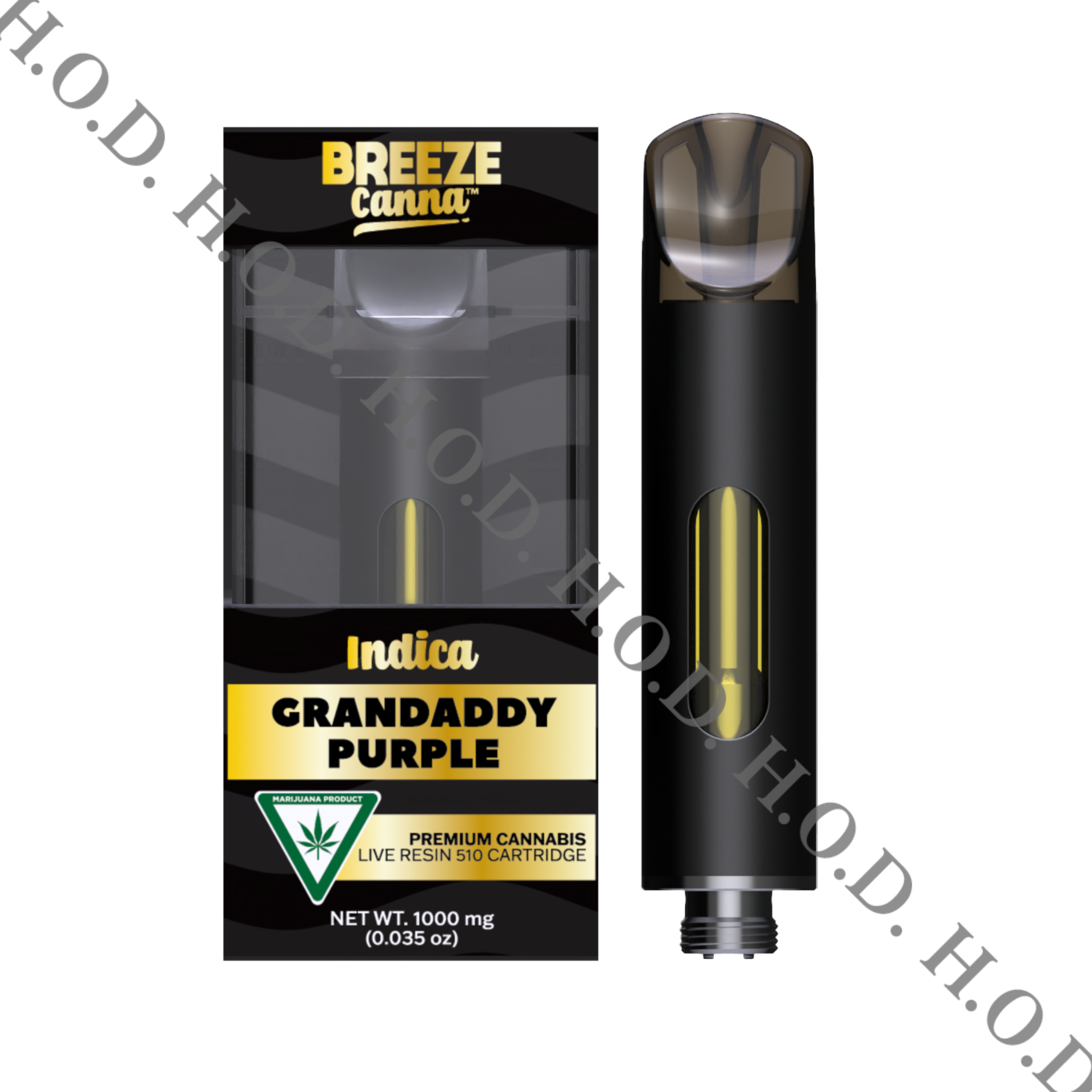 Photograph of product: Breeze Canna Grandaddy Purple Live Resin Cart 1g