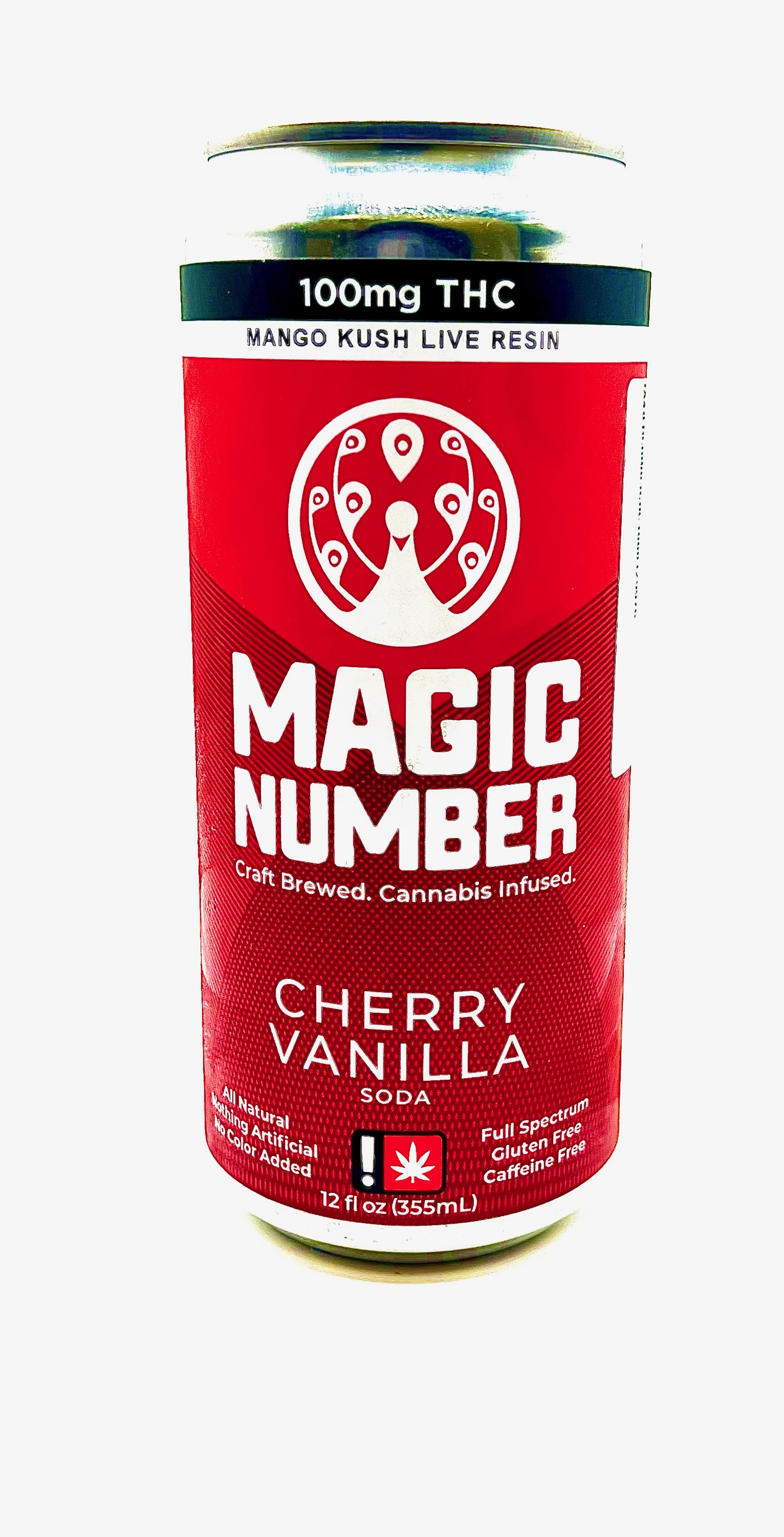 Photograph of product: Magic Number | Cherry Vanilla | TH-oui | Live Resin | 100mg Infused Soda