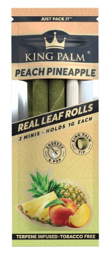 Photograph of product: King Palm Mini Leaf Rolls - Peach Pineapple 2pk
