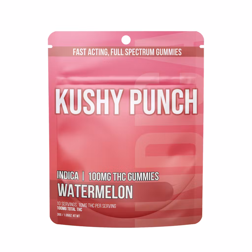 Photograph of product: Kushy Punch | Watermelon (Oui'd) | Gummies | 10pk | 100mg