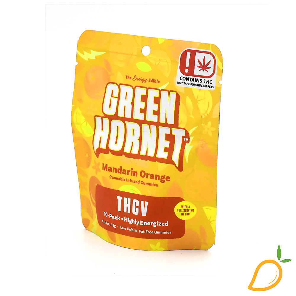 Photograph of product: 100mg Mandarin Orange TH-oui-V Gummies Green Hornet