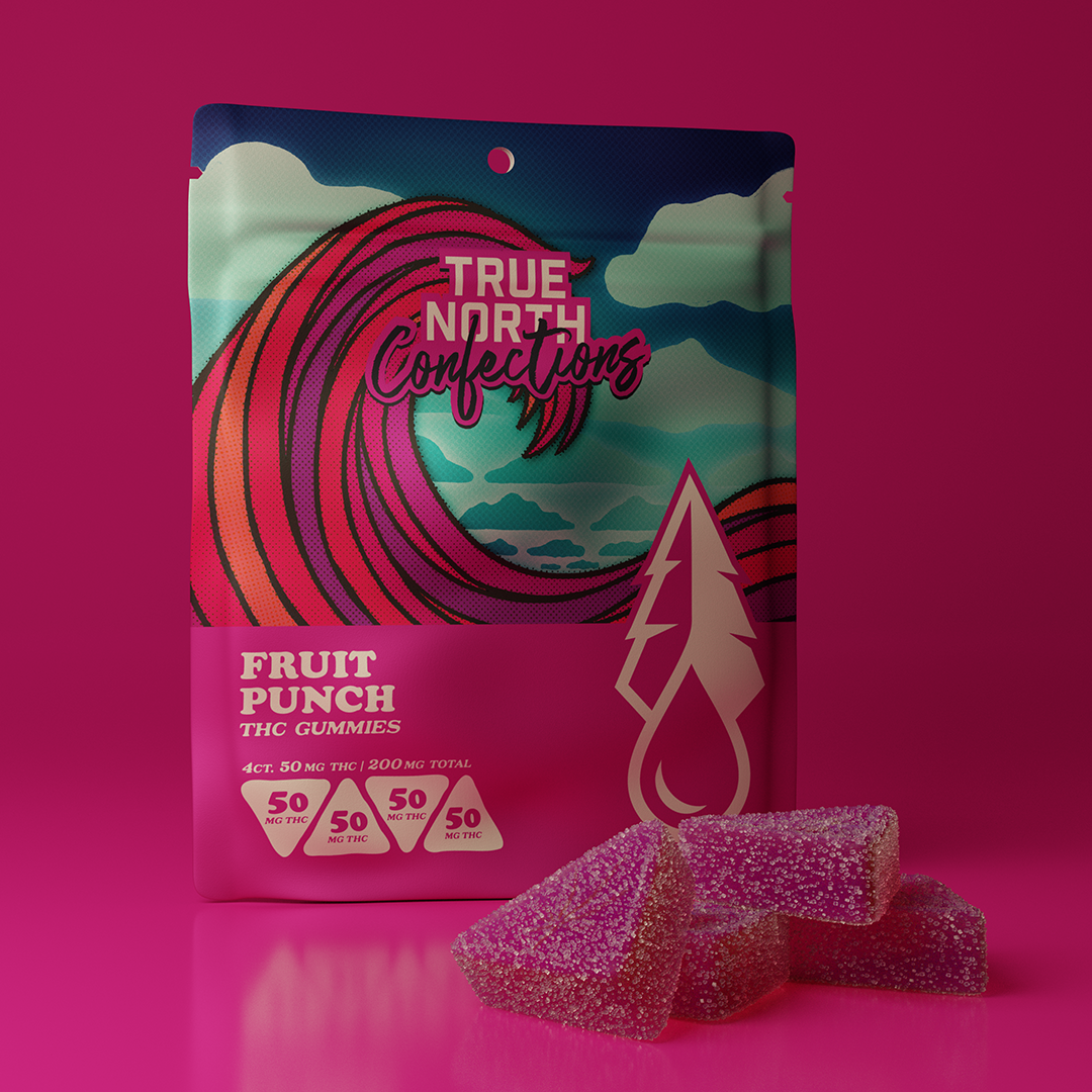 Photograph of product: True North - Fruit Punch - Vegan - 4x50mg Gummies - 200mg