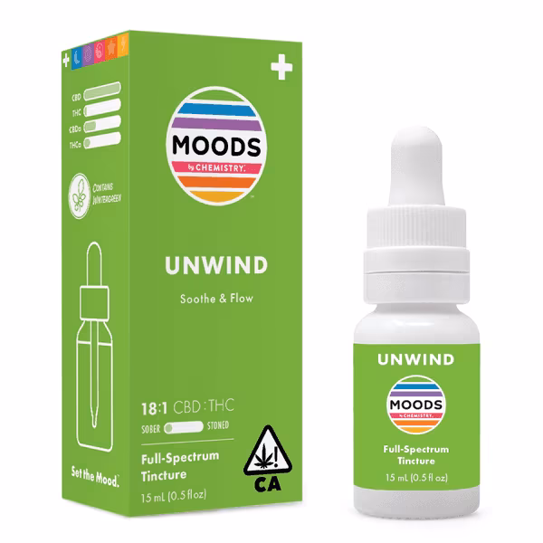 Photograph of product: Unwind 18:1 - 22mg Tincture 15ml | Chemistry