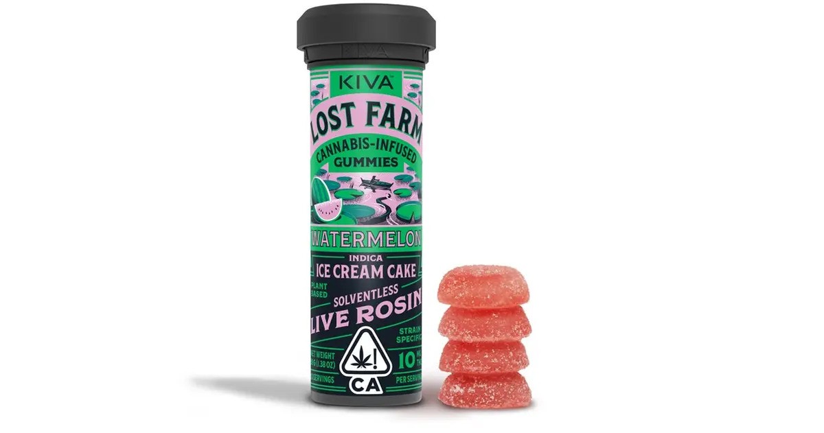 Photograph of product: Lost Farm - Watermelon Ice Cream - Rosin - Gummy - 10ct - 100mg