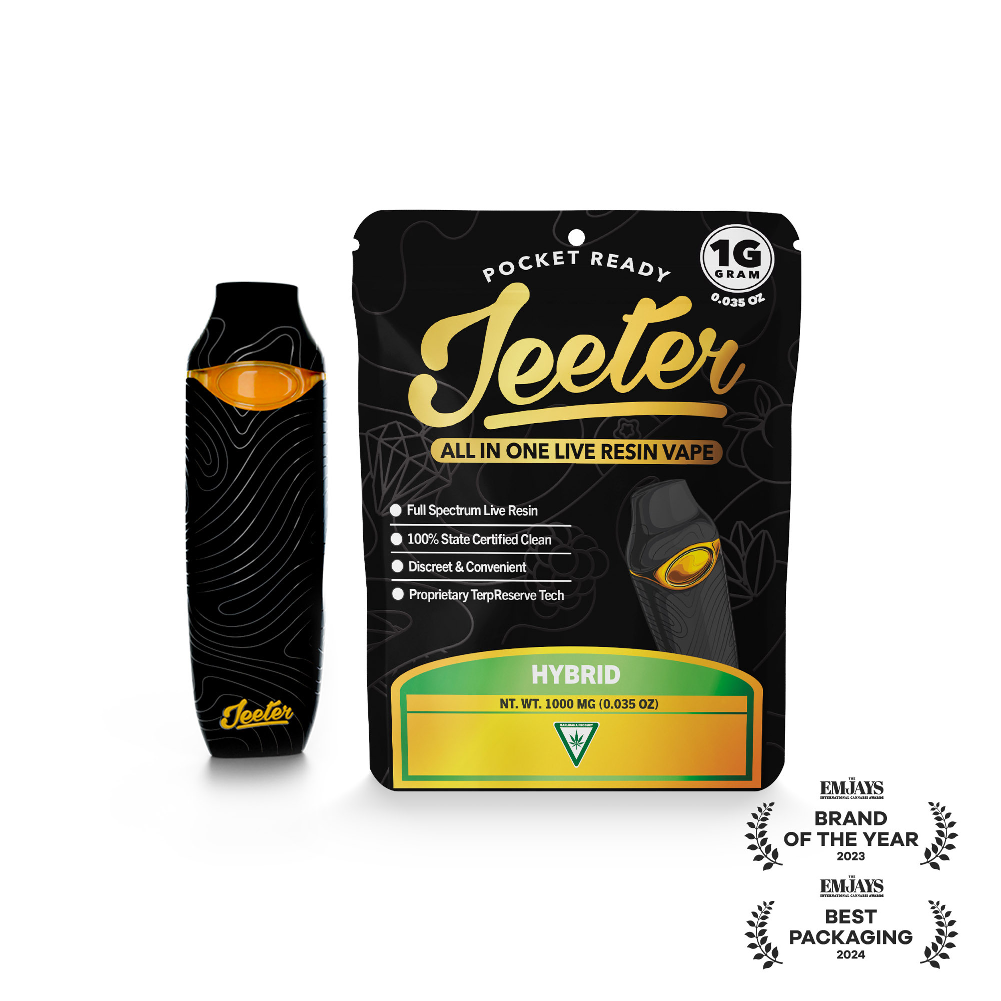 Photograph of product: Jeeter - Live Resin Disposable 1g - Gas Pedal - Hybrid