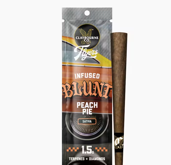 Photograph of product: Claybourne Co Flyers Peach Pie Infused Blunt 1.5g