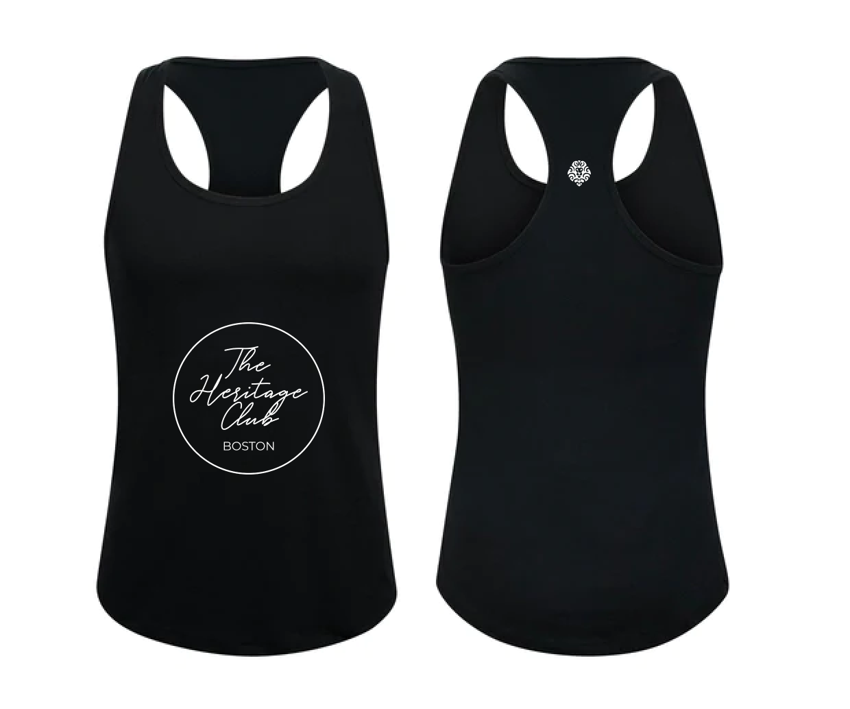 Photograph of product: Women's Perfect Tri Racerback Tank (Big Circle) - Black - XL - The Heritage Club