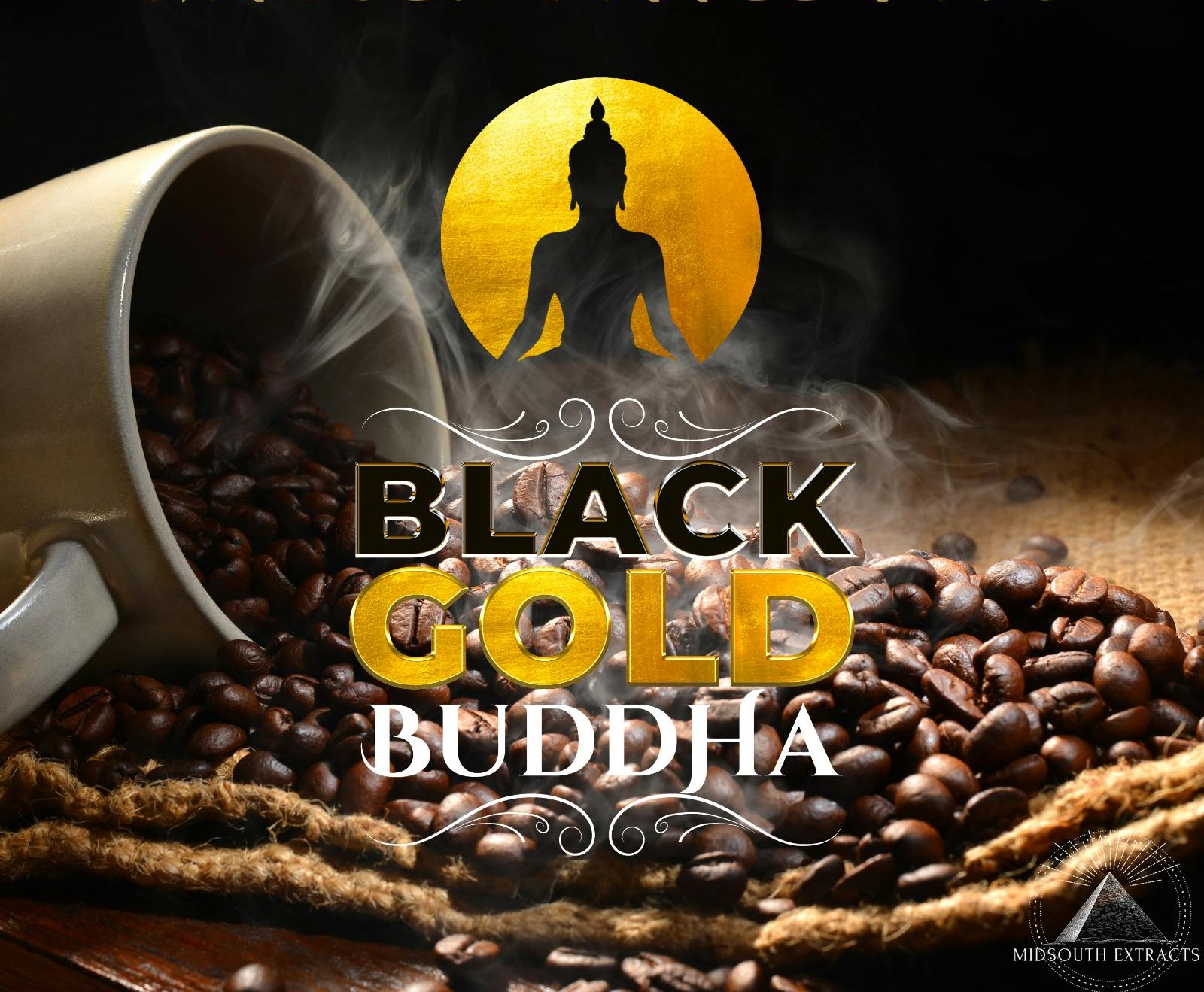 Photograph of product: Black Gold Buddha - Infused Coffee Medium Roast - 100mg - 10pk