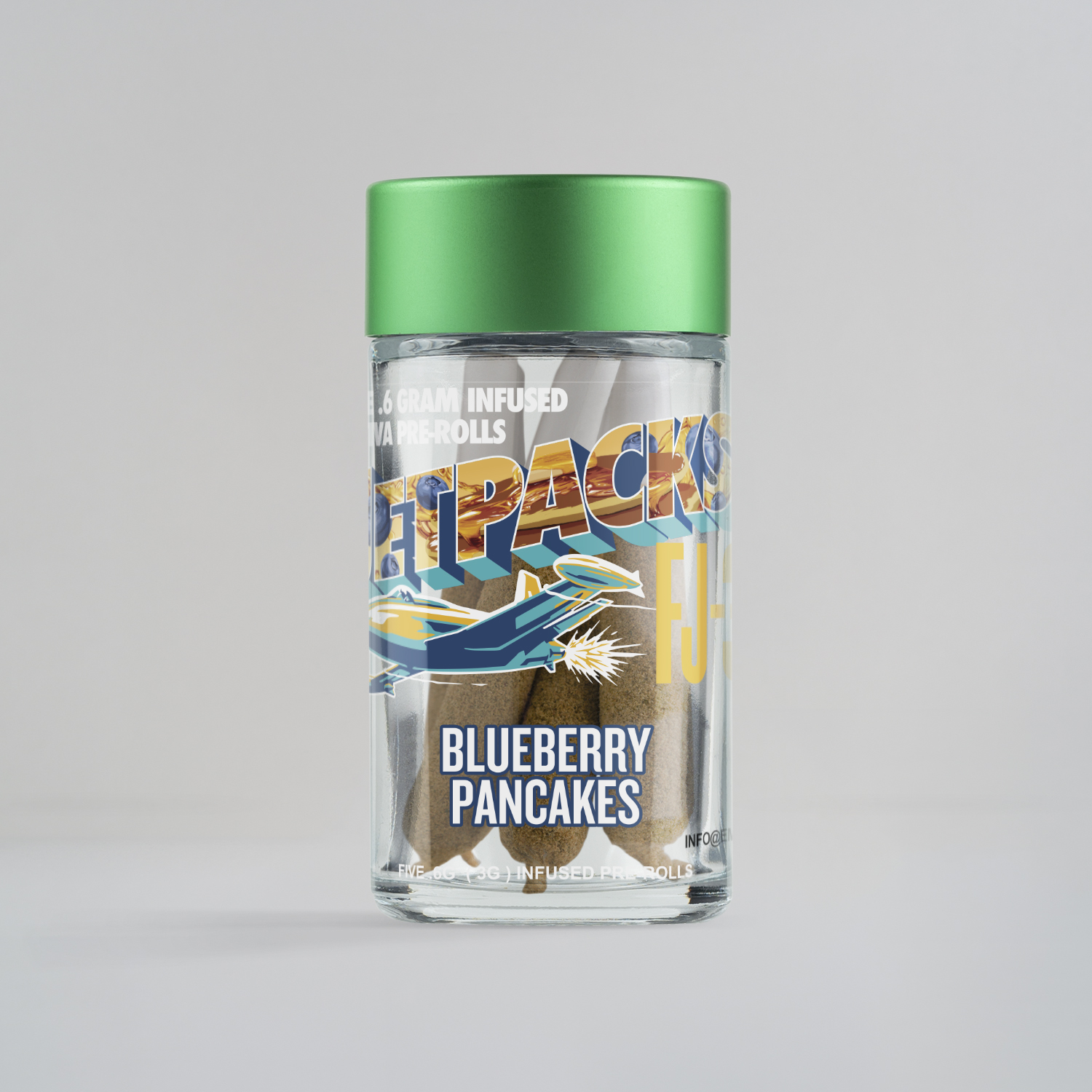 Photograph of Product: Blueberry Pancakes FJ-3 Infused Pre-rolls | 0.6G 5-Pack
