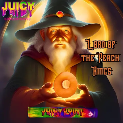 Photograph of product: Juicy Infused Pre-Roll 1g - Lord of the Peach Rings (H)