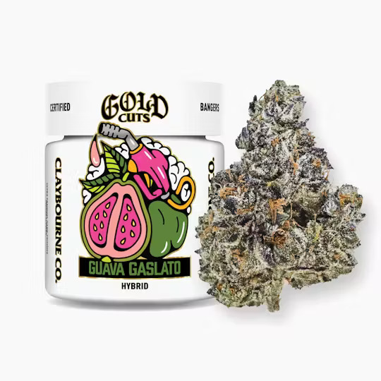 Photograph of product: Claybourne Co. | Guava Gaslato Gold Cuts | 3.5g